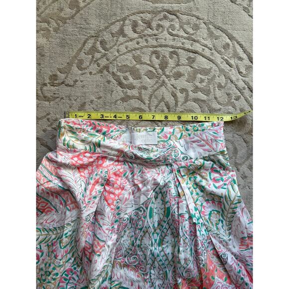 Jeune Otte Women's Cotton Midi Skirt Multicolor Floral Print Small Made in USA - Picture 5 of 7